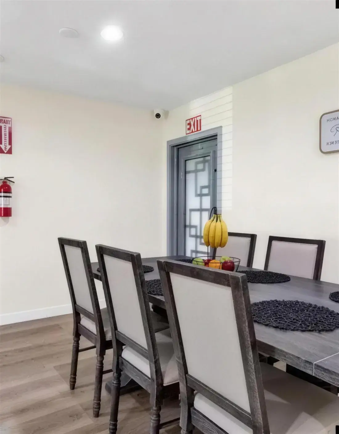 Dining table where residents eat together
