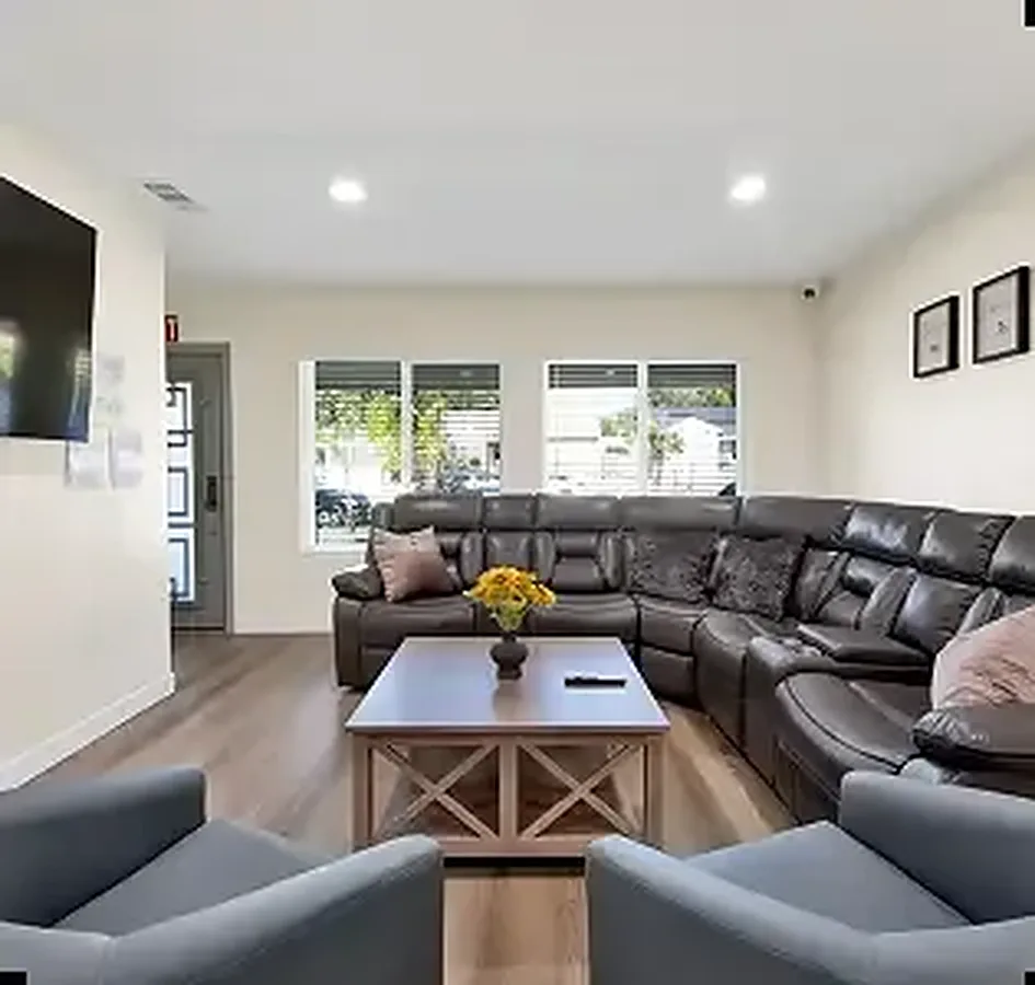 Sofas in the shared living room