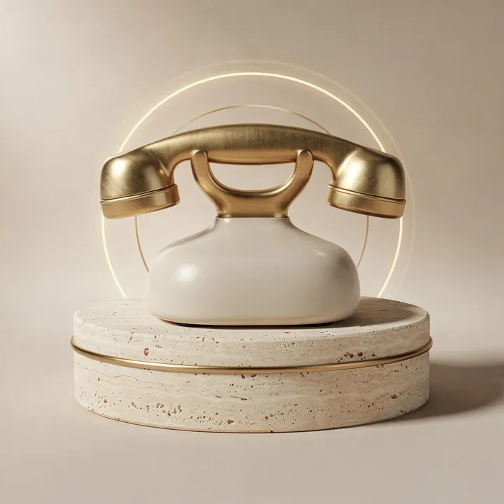 A gold telephone handset: we ask, you answer