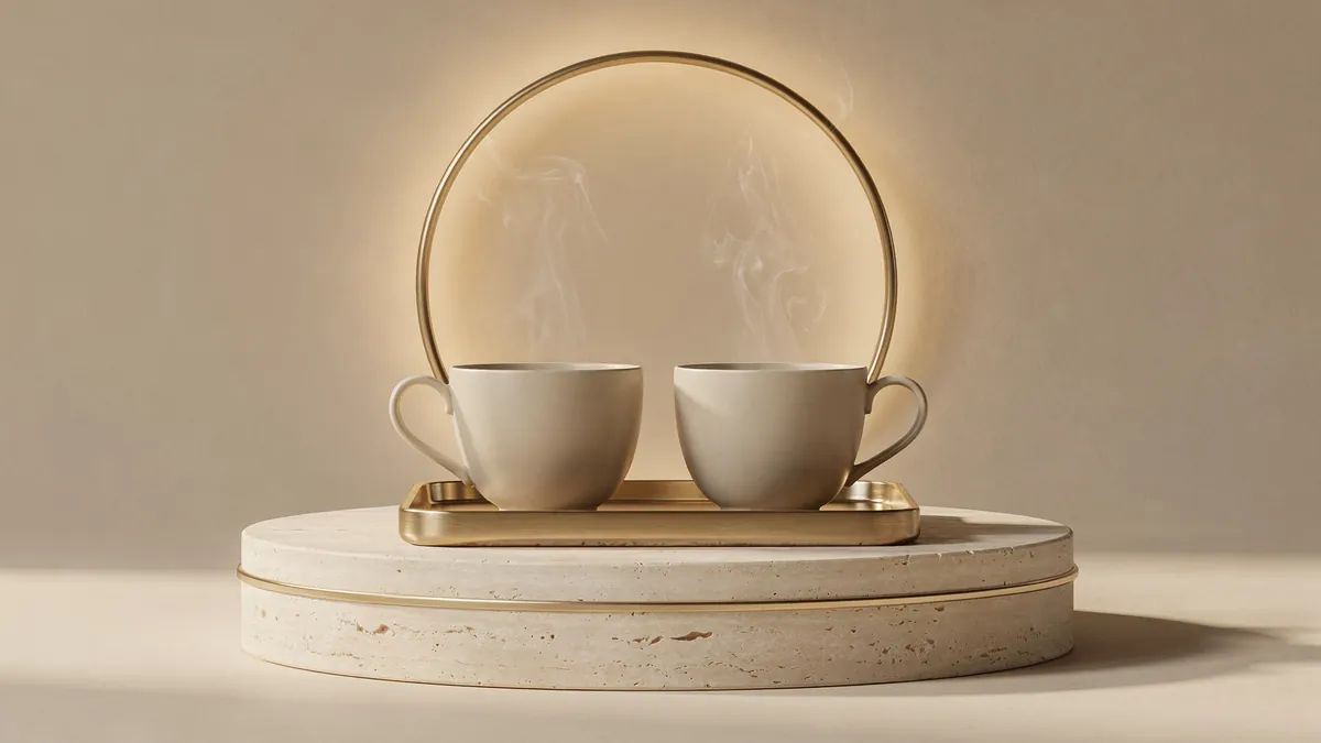 Two cups of tea on a tray: pick a calm moment to talk